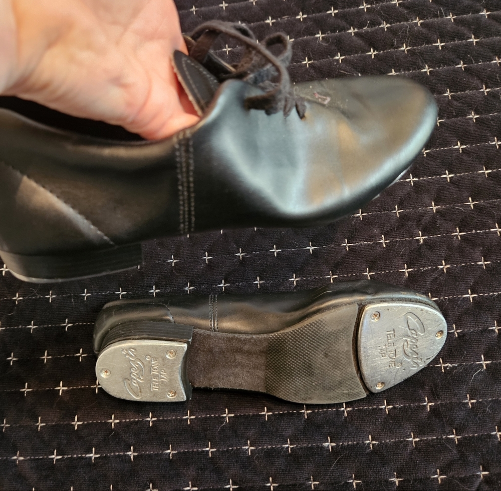 Capezio TELE TAP Black Tap Dance Shoes, SIZE 7